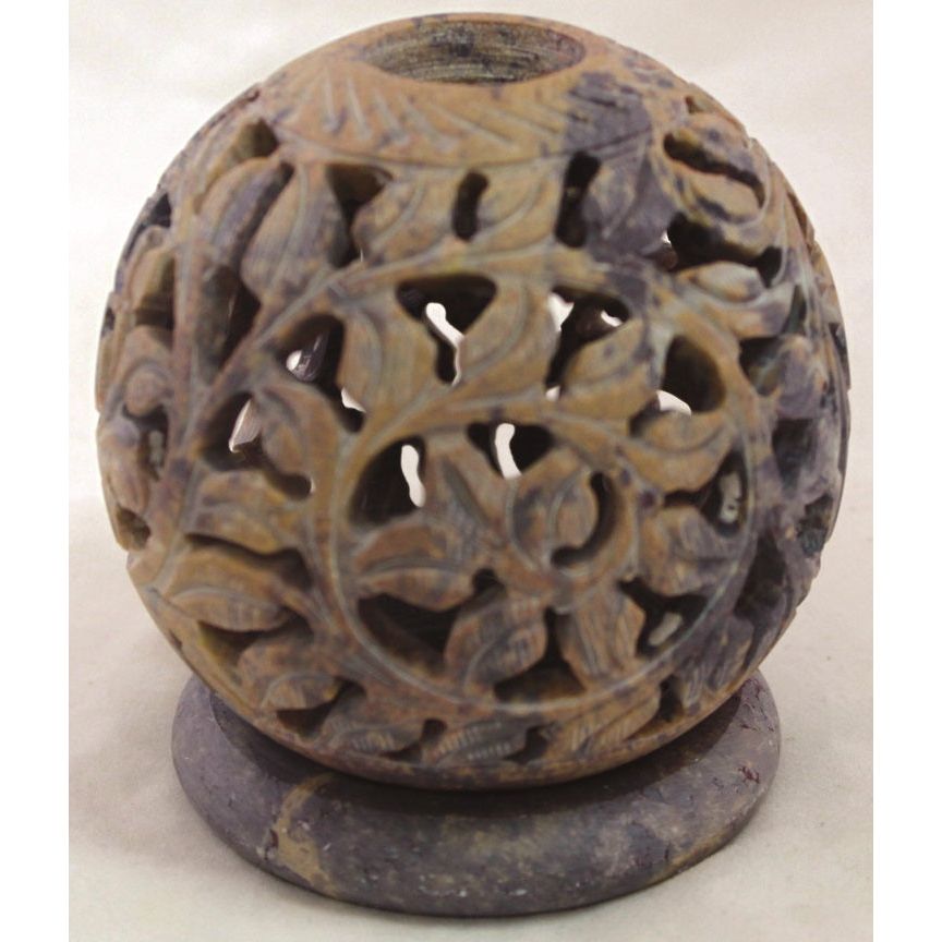 Soapstone Carved Tea Light Holder