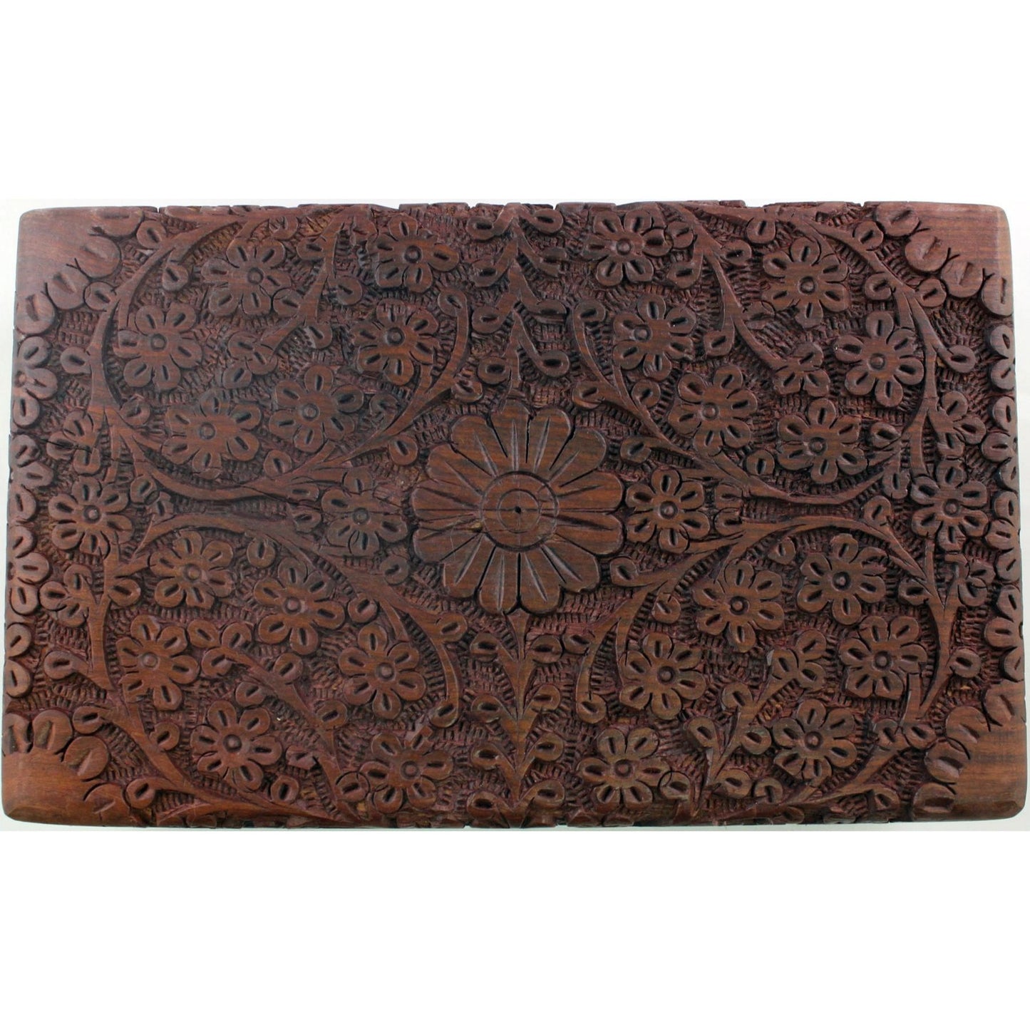 Storage Box - Rosewood Kashmiri Carved Nesting 3 Box Set