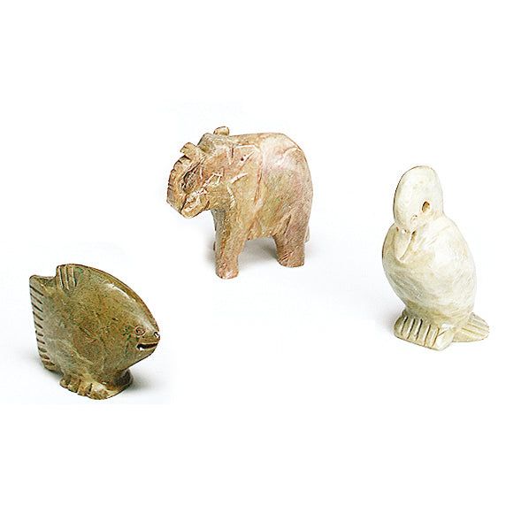 Hand Carved Soapstone Animal Set